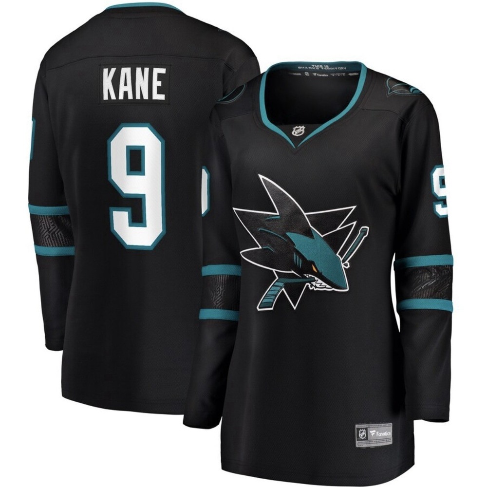 San Jose Sharks Evander Kane Fanatics Womens Black Premier Breakaway‎ Jersey [S]